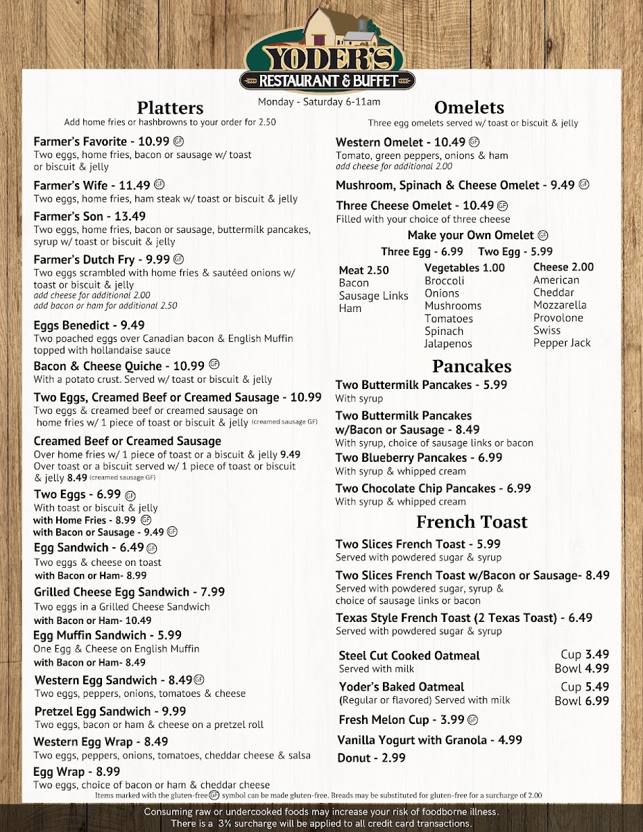 Yoder's Restaurant & Buffet Menu - Image 3
